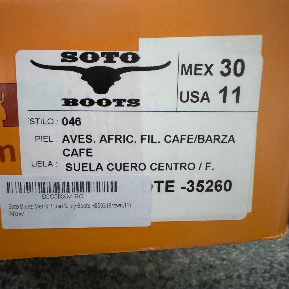 Soto Boots Men's Leather Western Boots Size 11 - Picture 6 of 6